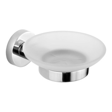 Aqualine - Jabonera de pared SAMBA blanco leche tarros/cromo brillante