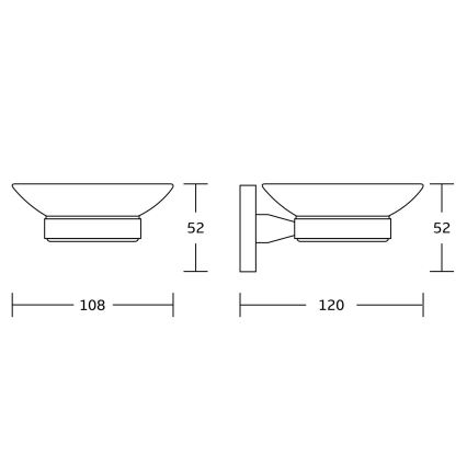 Aqualine - Jabonera de pared SAMBA blanco leche tarros/negro mate