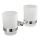 Aqualine - Portacepillos de pared SAMBA blanco leche tarros/cromo brillante