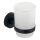 Aqualine - Portacepillos de pared SAMBA blanco leche tarros/mate negro