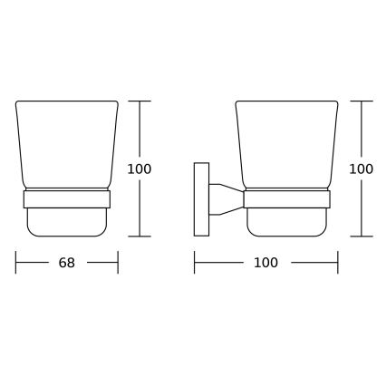 Aqualine - Portacepillos de pared SAMBA blanco leche tarros/mate negro