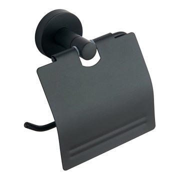 Aqualine - Portarrollos de papel higiénico con cubierta SAMBA negro