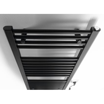 Aqualine - Radiador eléctrico de baño DIRECT-E 300W/230V 96 cm negro mate recto