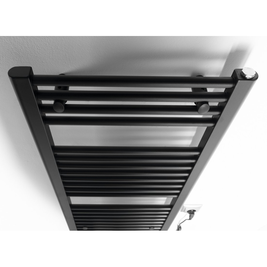 Aqualine - Radiador eléctrico de baño DIRECT-E 300W/230V 96 cm negro mate recto