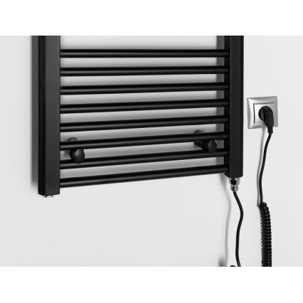 Aqualine - Radiador eléctrico de baño DIRECT-E 300W/230V 96 cm negro mate recto