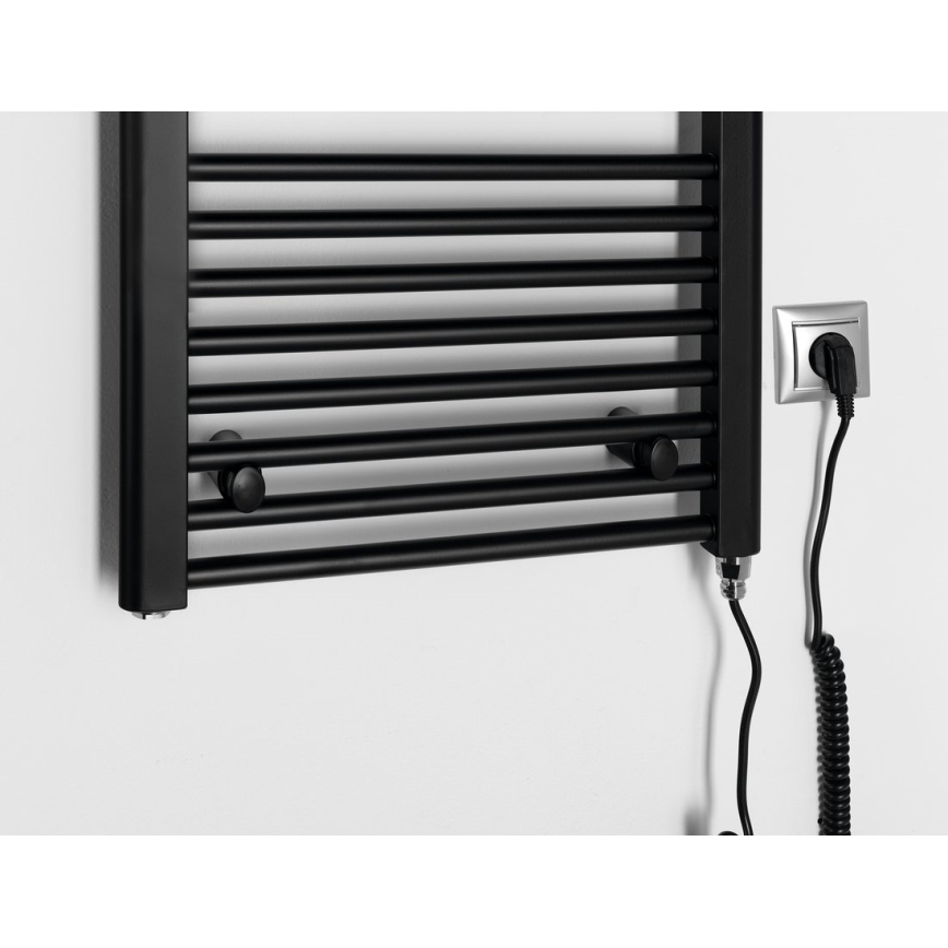 Aqualine - Radiador eléctrico de baño DIRECT-E 300W/230V 96 cm negro mate recto