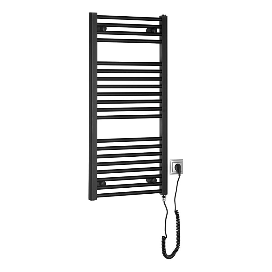 Aqualine - Radiador eléctrico de baño DIRECT-E 300W/230V 96 cm negro mate recto