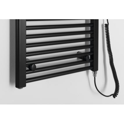 Aqualine - Radiador eléctrico de baño DIRECT-E 400W/230V 132 cm negro mate recto