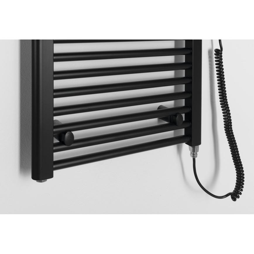 Aqualine - Radiador eléctrico de baño DIRECT-E 400W/230V 132 cm negro mate recto