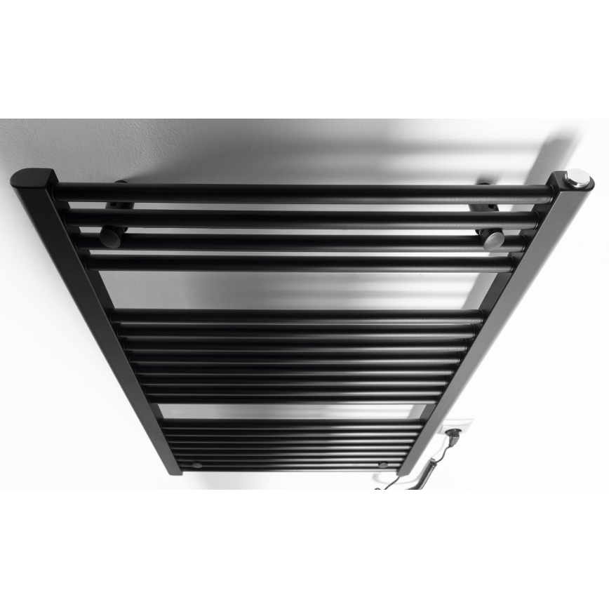 Aqualine - Radiador eléctrico de baño DIRECT-E 400W/230V 96 cm negro mate recto
