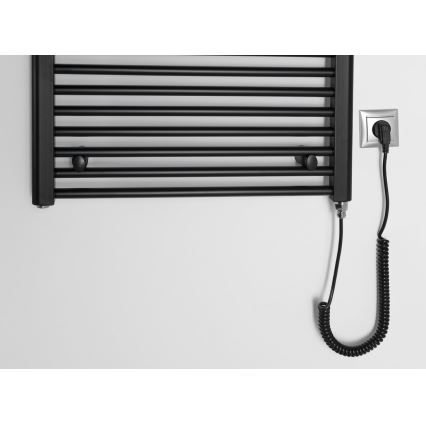 Aqualine - Radiador eléctrico de baño DIRECT-E 400W/230V 96 cm negro mate recto