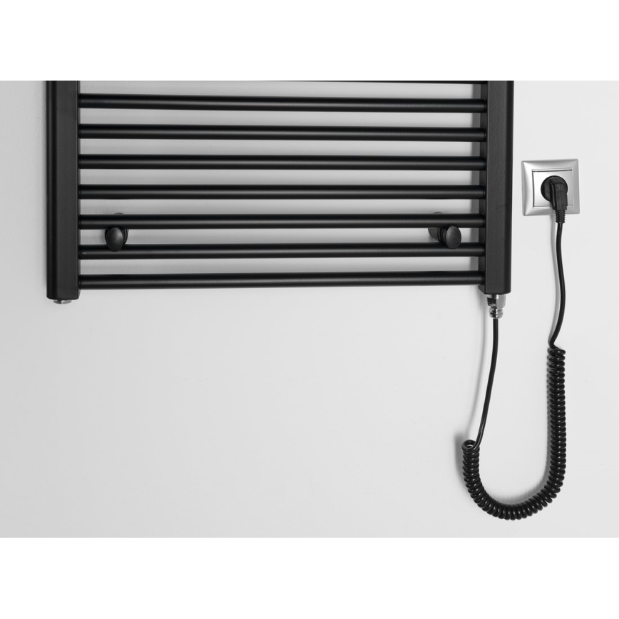 Aqualine - Radiador eléctrico de baño DIRECT-E 400W/230V 96 cm negro mate recto