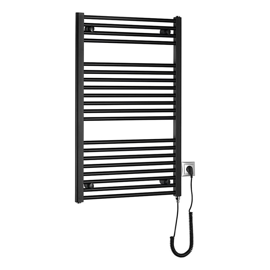 Aqualine - Radiador eléctrico de baño DIRECT-E 400W/230V 96 cm negro mate recto