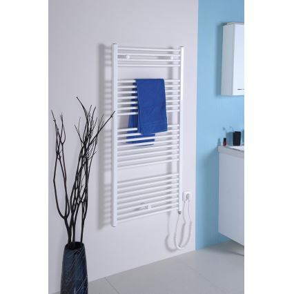 Aqualine - Radiador eléctrico de baño DIRECT-E 600W/230V 132 cm blanco recto