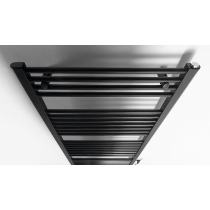 Aqualine - Radiador eléctrico de baño DIRECT-E 600W/230V 132 cm negro mate recto