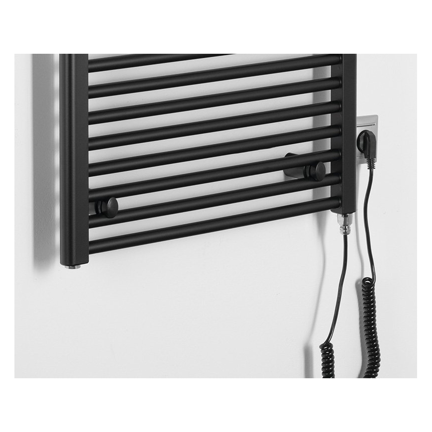 Aqualine - Radiador eléctrico de baño DIRECT-E 600W/230V 132 cm negro mate recto