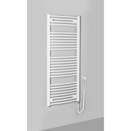 Aqualine - Radiador eléctrico de baño ORBIT-E 600W/230V 132 cm redondo blanco
