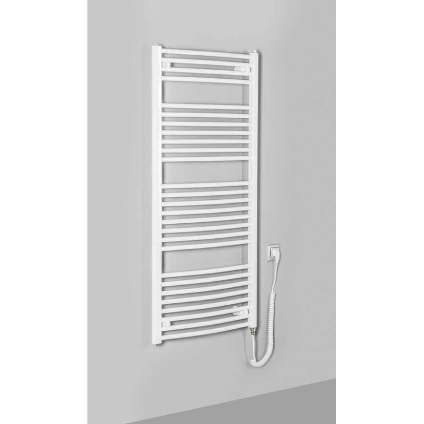 Aqualine - Radiador eléctrico de baño ORBIT-E 600W/230V 132 cm redondo blanco
