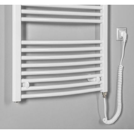 Aqualine - Radiador eléctrico de baño ORBIT-E 600W/230V 132 cm redondo blanco