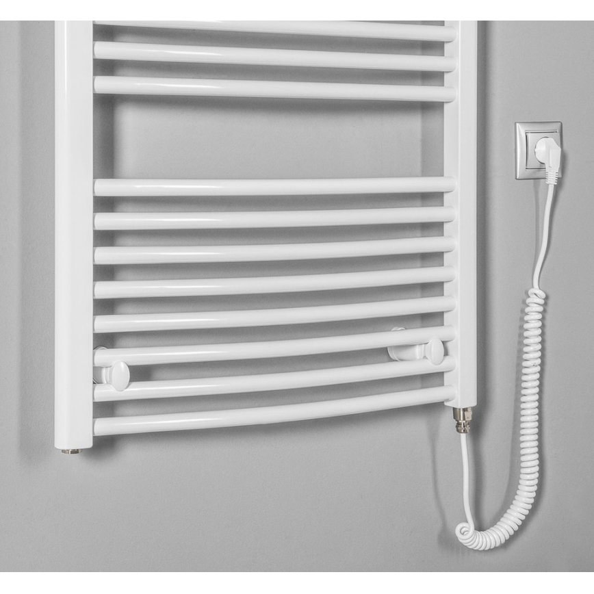 Aqualine - Radiador eléctrico de baño ORBIT-E 600W/230V 132 cm redondo blanco