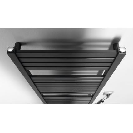 Aqualine - Radiador eléctrico de baño TONDI-E 300W/230V 97 cm negro mate recto