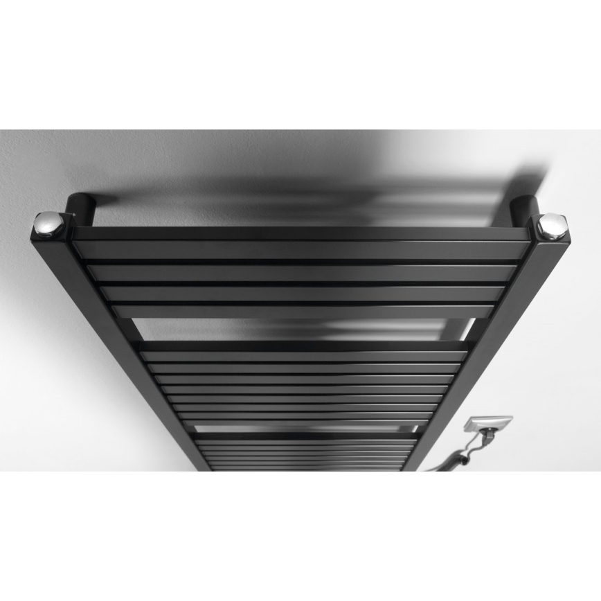 Aqualine - Radiador eléctrico de baño TONDI-E 300W/230V 97 cm negro mate recto