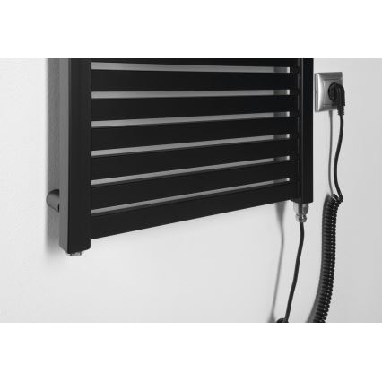 Aqualine - Radiador eléctrico de baño TONDI-E 300W/230V 97 cm negro mate recto