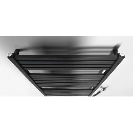 Aqualine - Radiador eléctrico de baño TONDI-E 400W/230V 97 cm negro mate recto