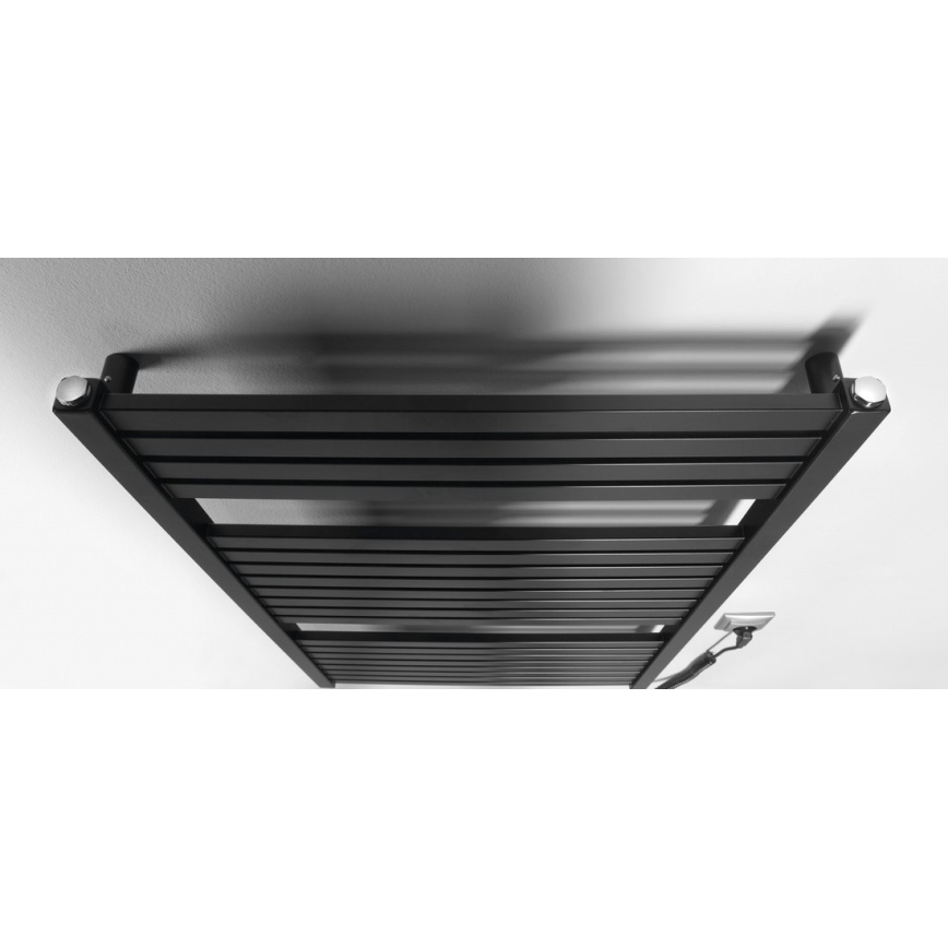 Aqualine - Radiador eléctrico de baño TONDI-E 400W/230V 97 cm negro mate recto