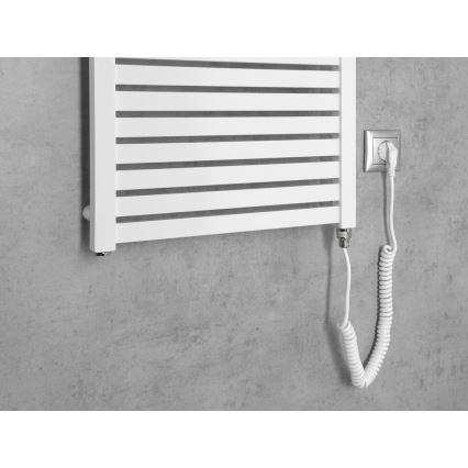 Aqualine - Radiador eléctrico de baño TONDI-E 500W/230V 133 cm blanco recto