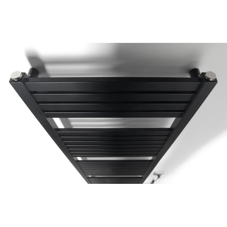 Aqualine - Radiador eléctrico de baño TONDI-E 500W/230V 133 cm negro mate recto