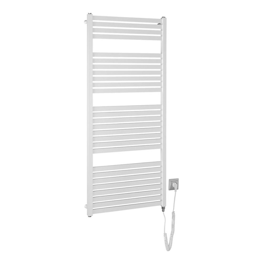 Aqualine - Radiador eléctrico de baño TONDI-E 600W/230V 133 cm blanco recto