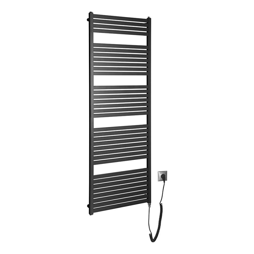 Aqualine - Radiador eléctrico de baño TONDI-E 800W/230V 169 cm negro mate