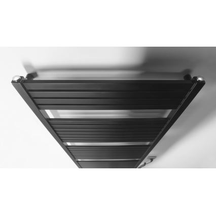 Aqualine - Radiador eléctrico de baño TONDI-E 800W/230V 169 cm negro mate