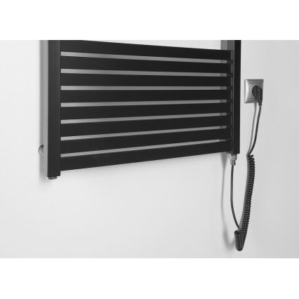 Aqualine - Radiador eléctrico de baño TONDI-E 800W/230V 169 cm negro mate