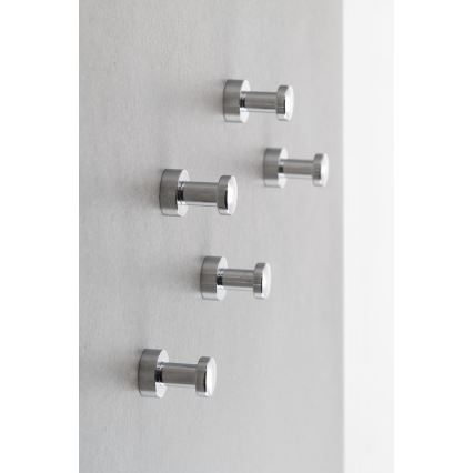 Aqualine - SET 5x Percha de pared SAMBA cromo brillante