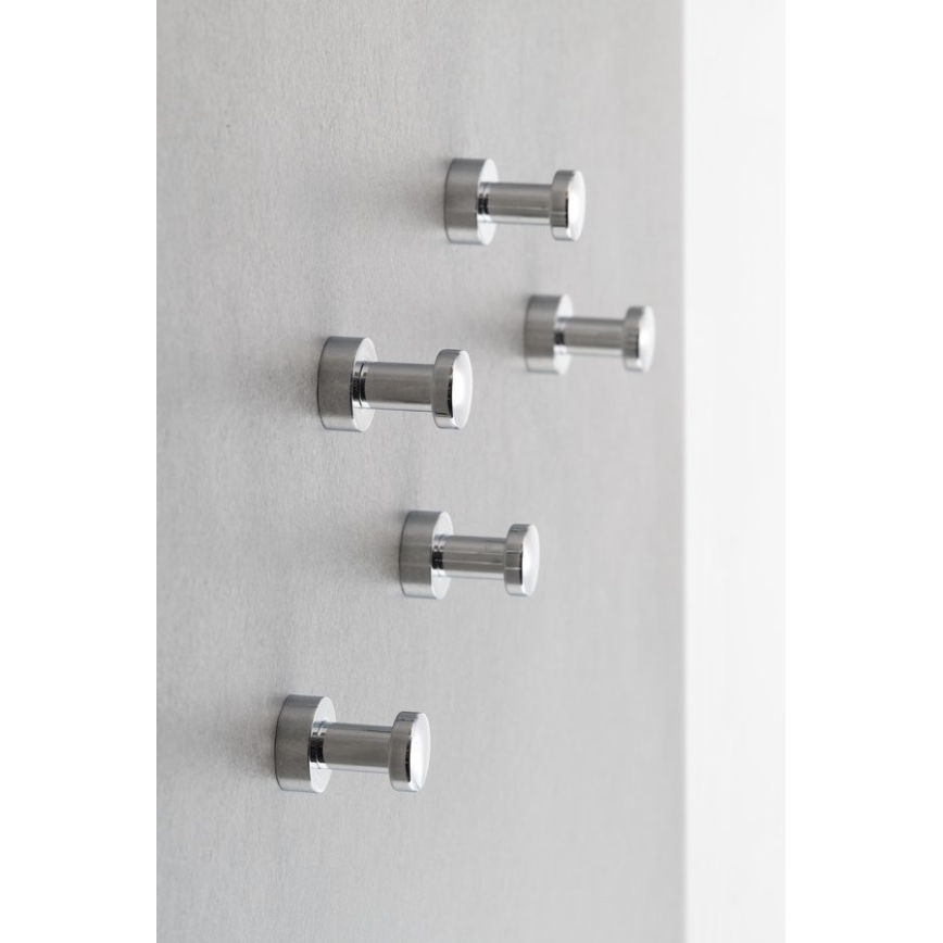 Aqualine - SET 5x Percha de pared SAMBA cromo brillante