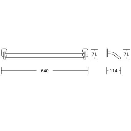 Aqualine - Toallero de pared RUMBA 11,4x64 cm cromo brillante