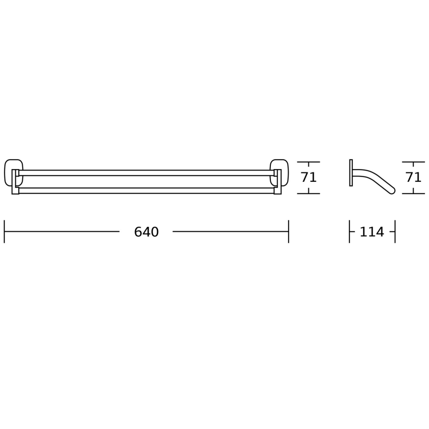 Aqualine - Toallero de pared RUMBA 11,4x64 cm cromo brillante