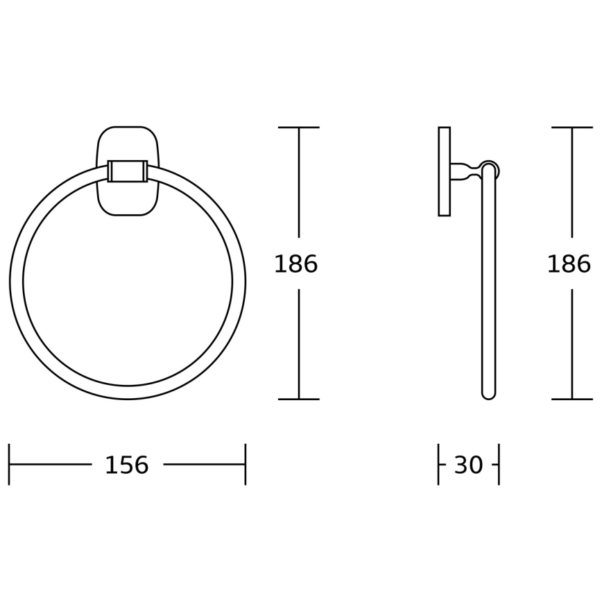 Aqualine - Toallero de pared RUMBA diá. 15,6 cm cromo brillante