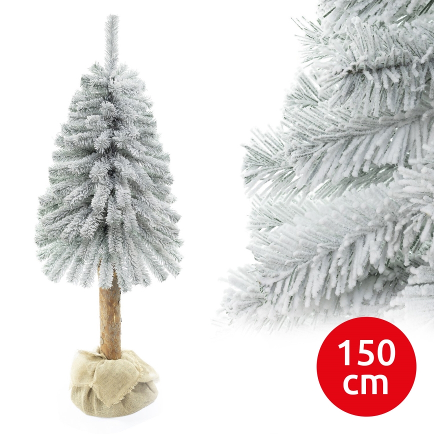 Árbol de Navidad en un tronco NATURAL WITH SNOW 150 cm abeto