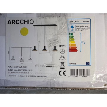 Arcchio - Lámpara colgante JAIKA 3xE27/60W/230V