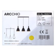 Arcchio - Lámpara de araña con cable ARTHURIA 3xE27/60W/230V
