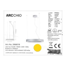 Arcchio - Lámpara de araña LED con cable PIETRO 2xLED/45W/230V