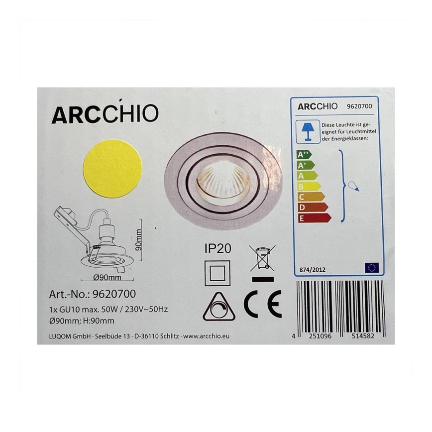 Arcchio - Lámpara empotrada SOPHIA 1xGU10/50W/230V