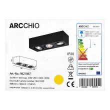 Arcchio - Plafón LED DWIGHT 3xG53/20W/230V