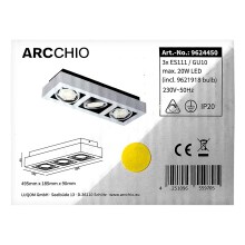Arcchio - Plafón LED RONKA 3xGU10/11,5W/230V
