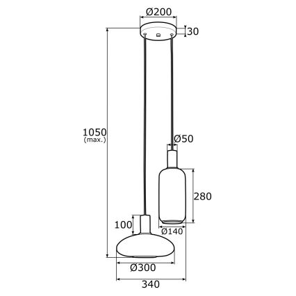 Argon 0896 - Lámpara colgante SAGUNTO 2xE27/15W/230V latón