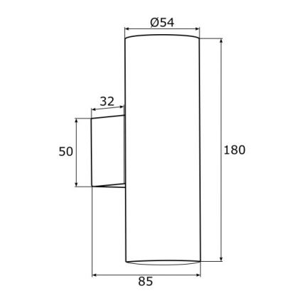 Argon 0909 - Aplique de pared MITOS 2xGU10/5W/230V negro