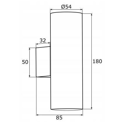 Argon 0910 - Aplique de pared MITOS 2xGU10/5W/230V blanco